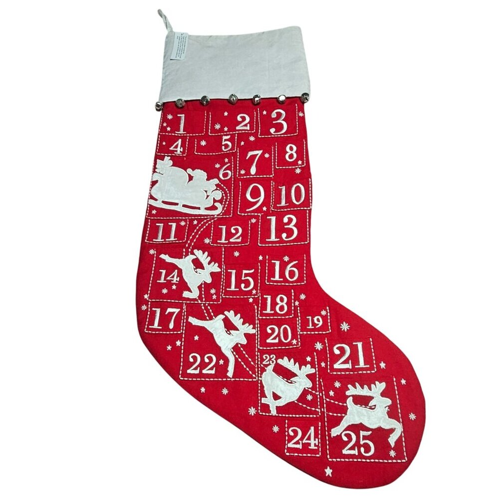 Balson Hill Jumbo Stocking Countdown to Christmas  Wall Hanging 30" advent 24 da